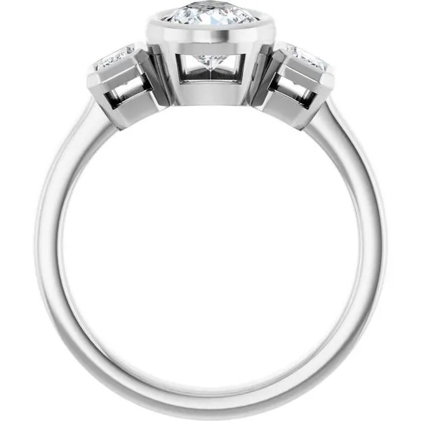 Bezel-Set Three-Stone Engagement Ring Image 2 J. Thomas Jewelers Rochester Hills, MI