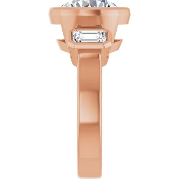 Bezel-Set Three-Stone Engagement Ring Image 4 Clater Jewelers Louisville, KY