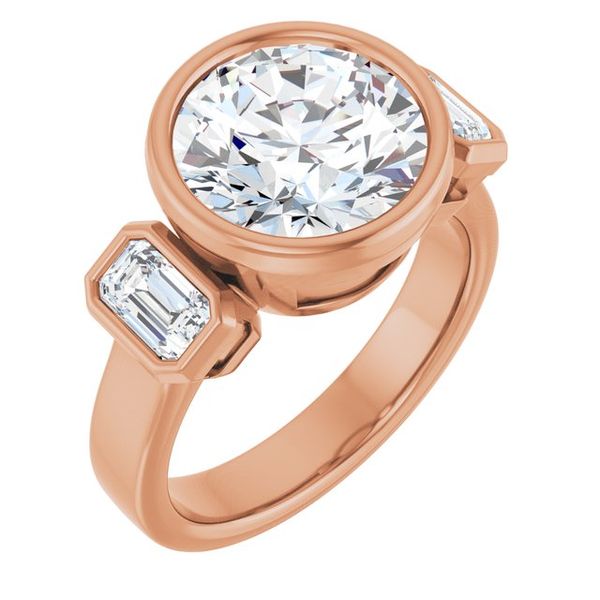 Bezel-Set Three-Stone Engagement Ring