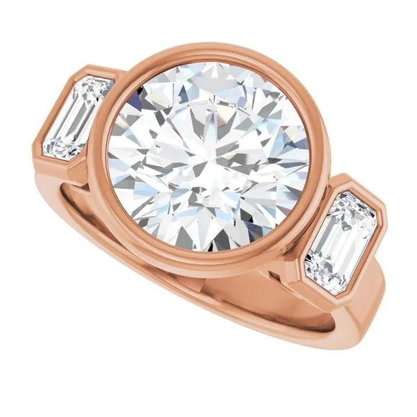 Bezel-Set Three-Stone Engagement Ring Image 5 Mark Jewellers La Crosse, WI