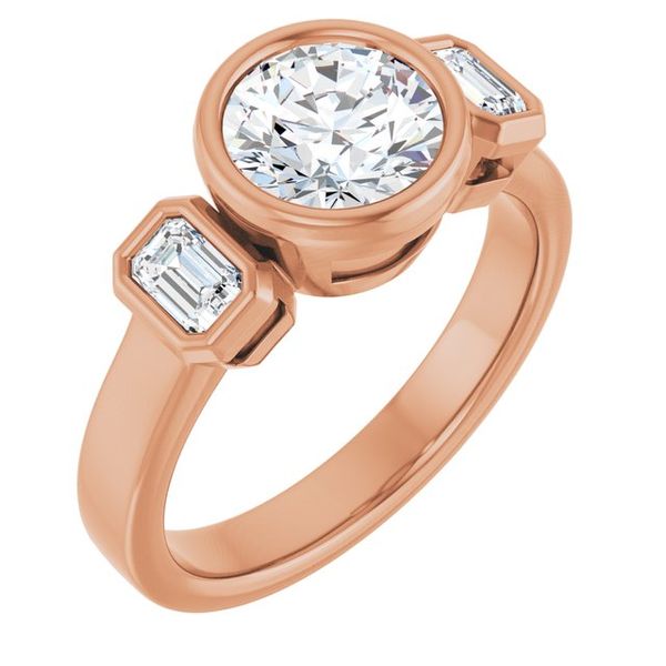 Bezel-Set Three-Stone Engagement Ring