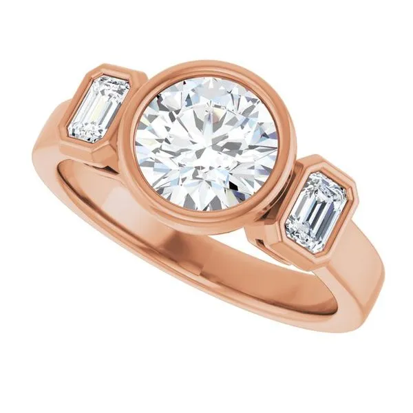 Bezel-Set Three-Stone Engagement Ring Image 5 Futer Bros Jewelers York, PA