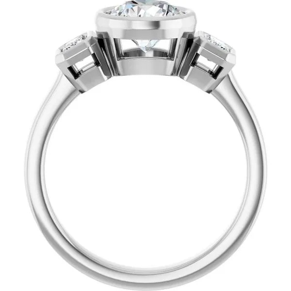 Bezel-Set Three-Stone Engagement Ring Image 2 Northwood Jewelers Northwood, OH