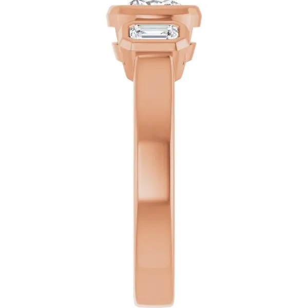 Bezel-Set Three-Stone Engagement Ring Image 4 Futer Bros Jewelers York, PA