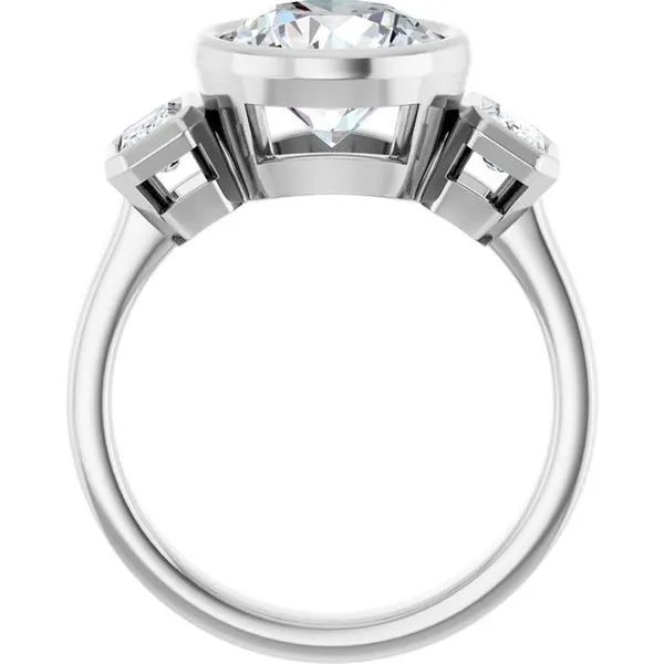 Bezel-Set Three-Stone Engagement Ring Image 2 Clater Jewelers Louisville, KY