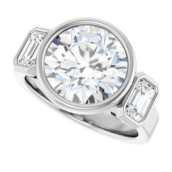 Bezel-Set Three-Stone Engagement Ring Image 5 Jimmy Smith Jewelers Decatur, AL