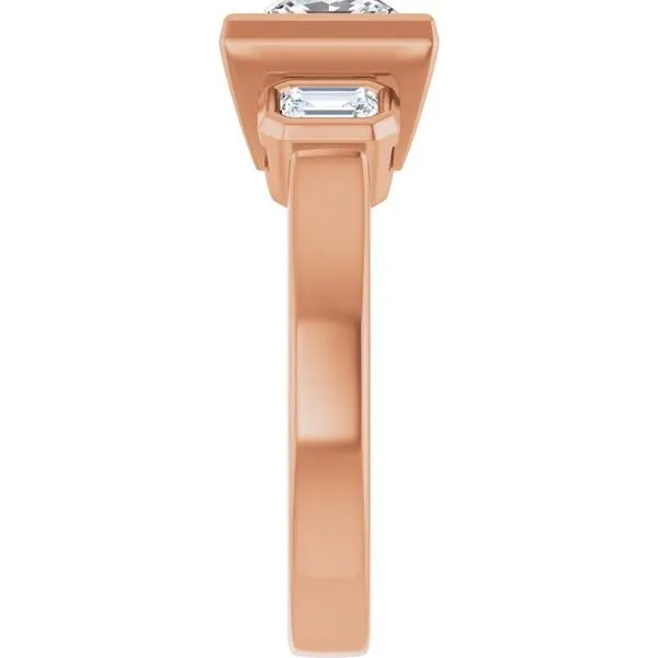 Bezel-Set Three-Stone Engagement Ring Image 4 Ocean View Jewelers Millville, DE