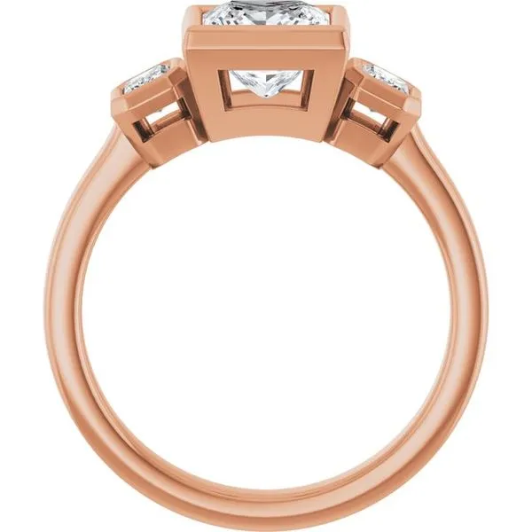 Bezel-Set Three-Stone Engagement Ring Image 2 Don's Jewelry & Design Washington, IA