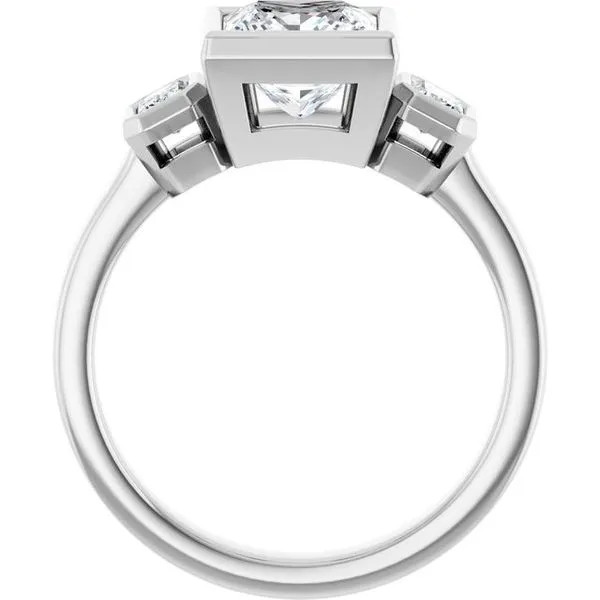 Bezel-Set Three-Stone Engagement Ring Image 2 Shipley's Fine Jewelry Hampstead, MD