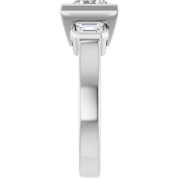 Bezel-Set Three-Stone Engagement Ring Image 4 Natale Jewelers Sewell, NJ