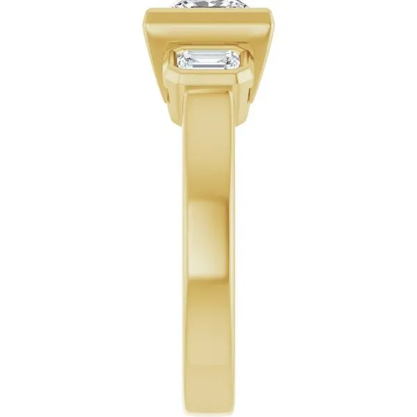 Bezel-Set Three-Stone Engagement Ring Image 4 Natale Jewelers Sewell, NJ