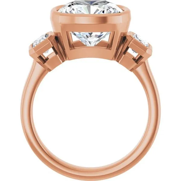 Bezel-Set Three-Stone Engagement Ring Image 2 Don's Jewelry & Design Washington, IA