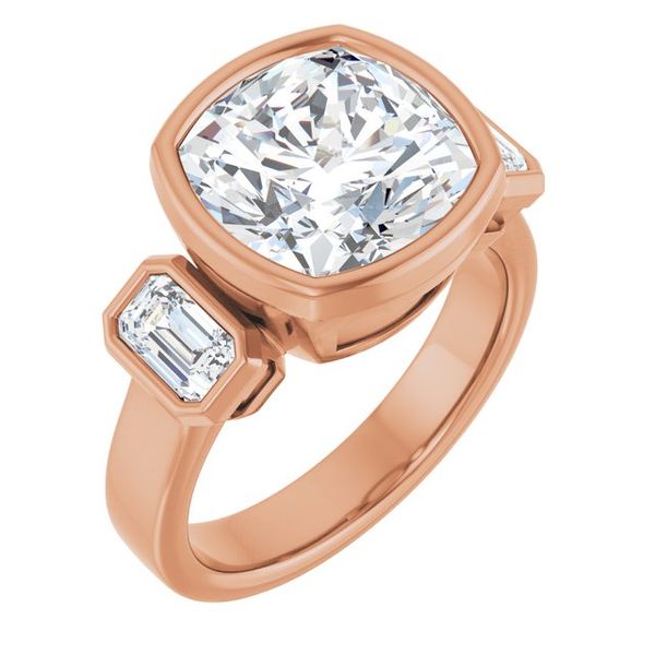 Bezel-Set Three-Stone Engagement Ring
