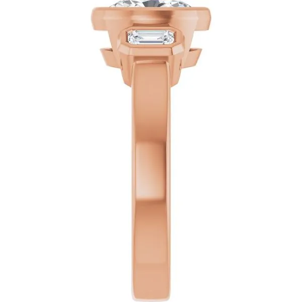 Bezel-Set Three-Stone Engagement Ring Image 4 JF Jones Jewelers Rochester, NY