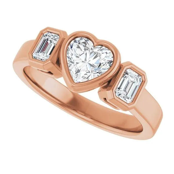 Bezel-Set Three-Stone Engagement Ring Image 5 Don's Jewelry & Design Washington, IA