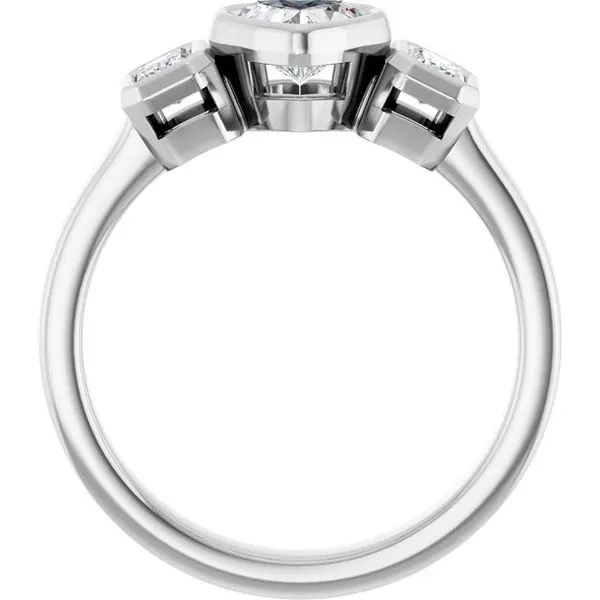 Bezel-Set Three-Stone Engagement Ring Image 2 J. Thomas Jewelers Rochester Hills, MI