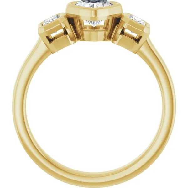 Bezel-Set Three-Stone Engagement Ring Image 2 Redlands Jewelers Redlands, CA