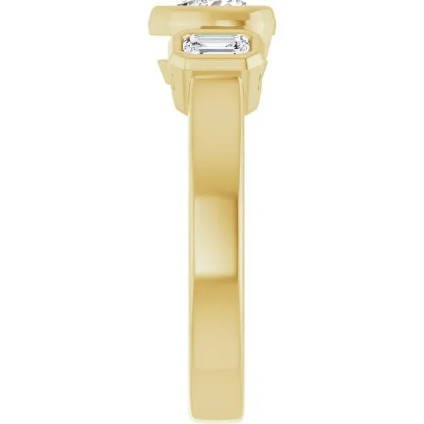 Bezel-Set Three-Stone Engagement Ring Image 4 JF Jones Jewelers Rochester, NY