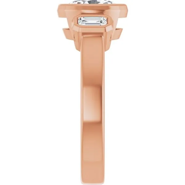 Bezel-Set Three-Stone Engagement Ring Image 4 Arezzo Jewelers Elmwood Park, IL