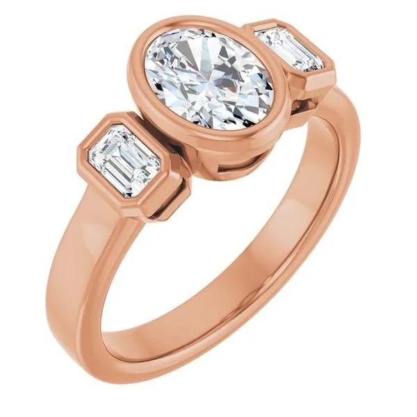 Bezel-Set Three-Stone Engagement Ring Clater Jewelers Louisville, KY