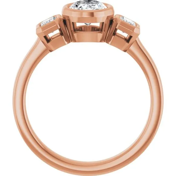 Bezel-Set Three-Stone Engagement Ring Image 2 Jimmy Smith Jewelers Decatur, AL