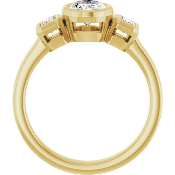 Bezel-Set Three-Stone Engagement Ring Image 2 Ocean View Jewelers Millville, DE