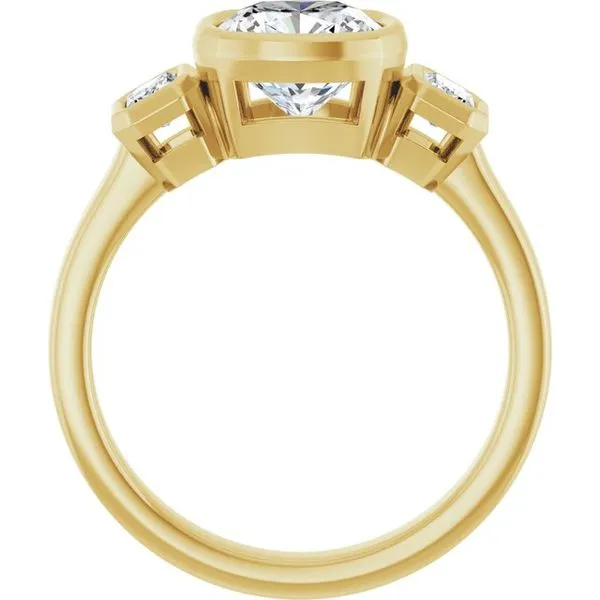 Bezel-Set Three-Stone Engagement Ring Image 2 J. Thomas Jewelers Rochester Hills, MI