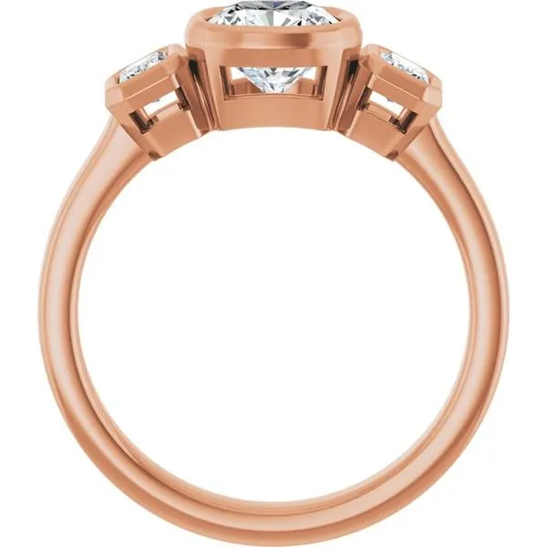 Bezel-Set Three-Stone Engagement Ring Image 2 Austin's Fine Diamonds & Jewelry Lyndhurst, NJ