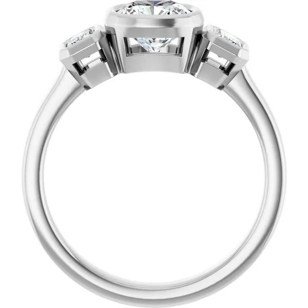 Bezel-Set Three-Stone Engagement Ring Image 2 Mark Jewellers La Crosse, WI