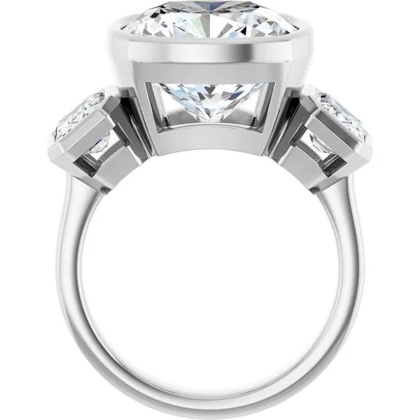 Bezel-Set Three-Stone Engagement Ring Image 2 Arezzo Jewelers Elmwood Park, IL