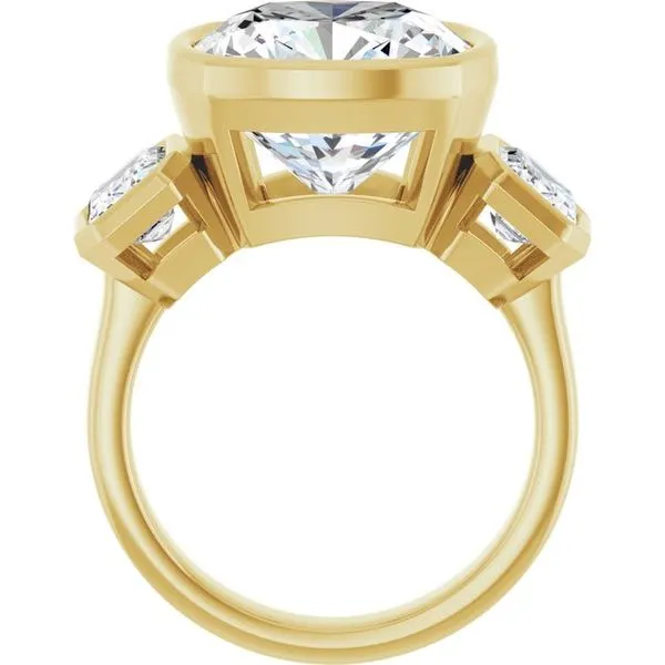 Bezel-Set Three-Stone Engagement Ring Image 2 J. Thomas Jewelers Rochester Hills, MI