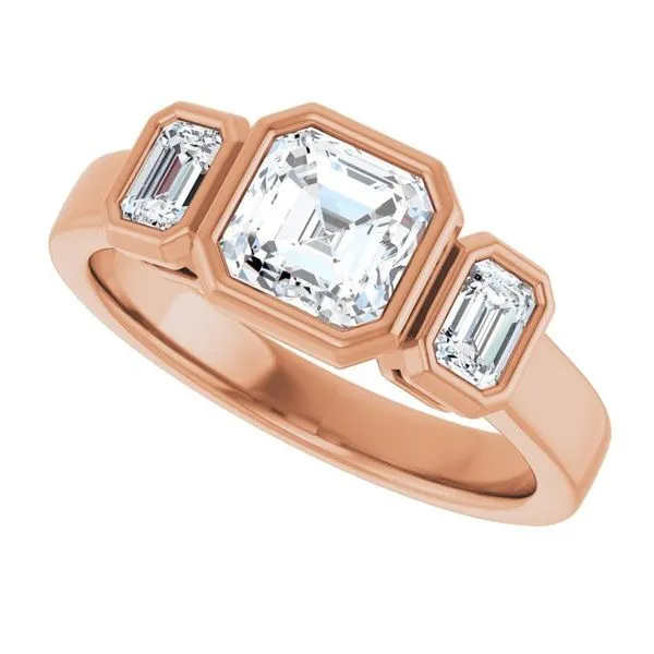 Bezel-Set Three-Stone Engagement Ring Image 5 Jimmy Smith Jewelers Decatur, AL