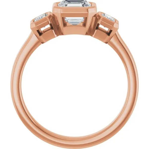 Bezel-Set Three-Stone Engagement Ring Image 2 Don's Jewelry & Design Washington, IA