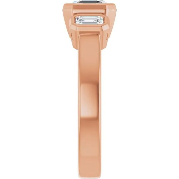 Bezel-Set Three-Stone Engagement Ring Image 4 JF Jones Jewelers Rochester, NY