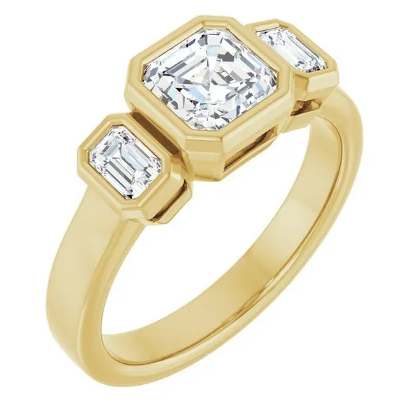 Bezel-Set Three-Stone Engagement Ring Jimmy Smith Jewelers Decatur, AL
