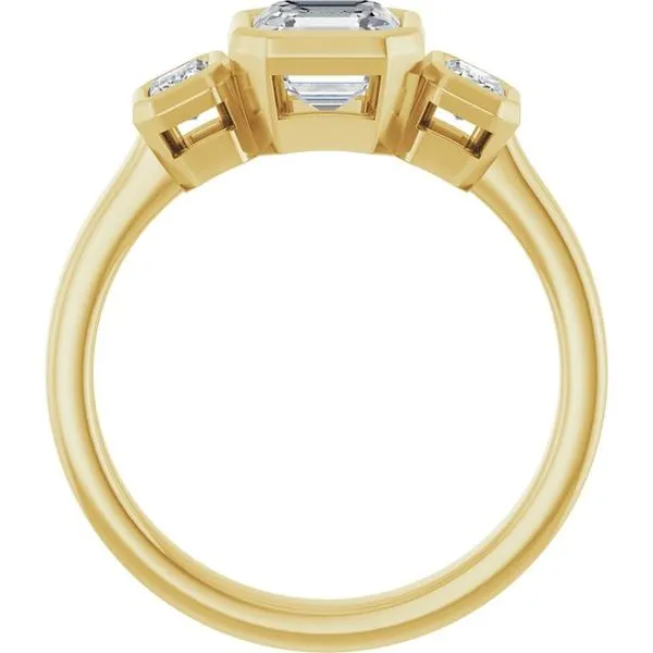 Bezel-Set Three-Stone Engagement Ring Image 2 JF Jones Jewelers Rochester, NY