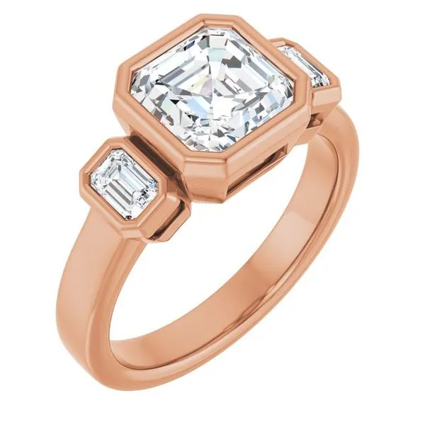 Bezel-Set Three-Stone Engagement Ring Arezzo Jewelers Elmwood Park, IL