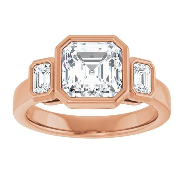 Bezel-Set Three-Stone Engagement Ring Image 3 J. Thomas Jewelers Rochester Hills, MI