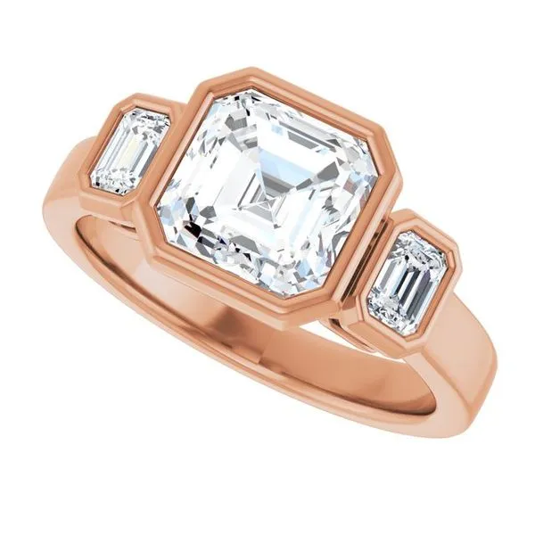 Bezel-Set Three-Stone Engagement Ring Image 5 Clater Jewelers Louisville, KY