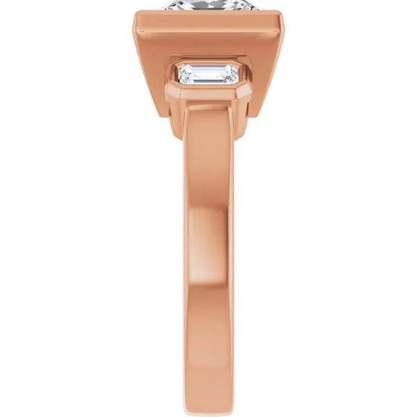 Bezel-Set Three-Stone Engagement Ring Image 4 J. Thomas Jewelers Rochester Hills, MI