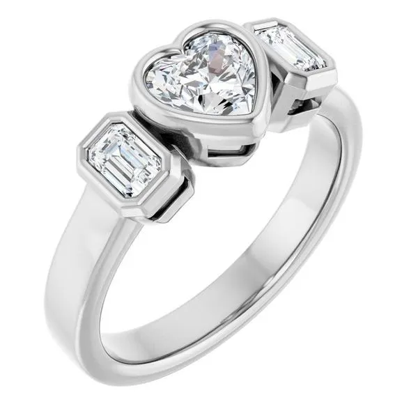 Bezel-Set Three-Stone Engagement Ring Futer Bros Jewelers York, PA