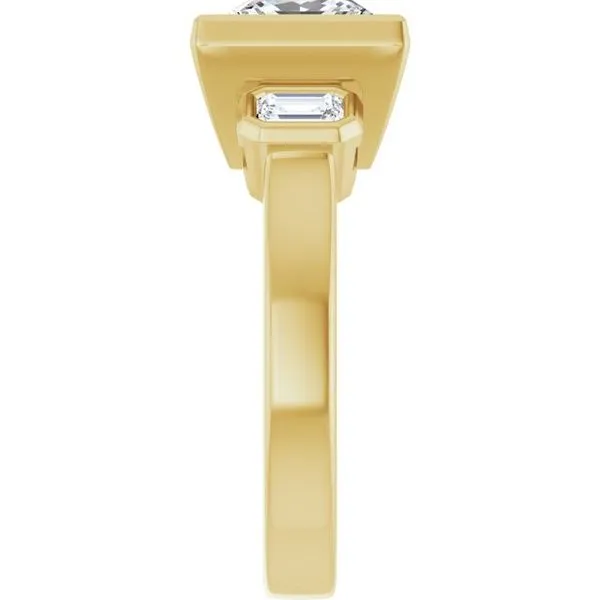 Bezel-Set Three-Stone Engagement Ring Image 4 Futer Bros Jewelers York, PA