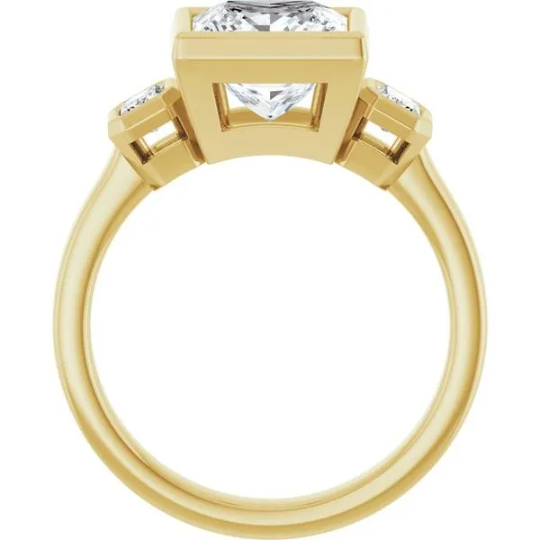 Bezel-Set Three-Stone Engagement Ring Image 2 Shipley's Fine Jewelry Hampstead, MD