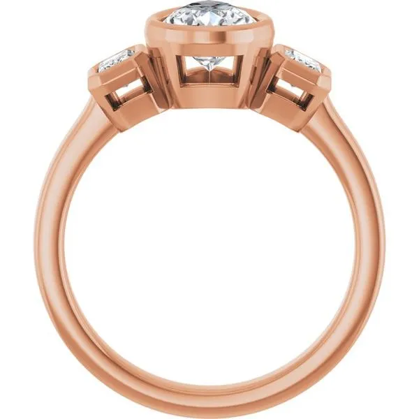 Bezel-Set Three-Stone Engagement Ring Image 2 Natale Jewelers Sewell, NJ