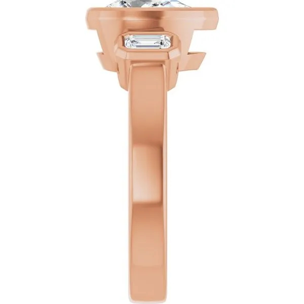 Bezel-Set Three-Stone Engagement Ring Image 4 Paul James Jewelers Angels Camp, CA