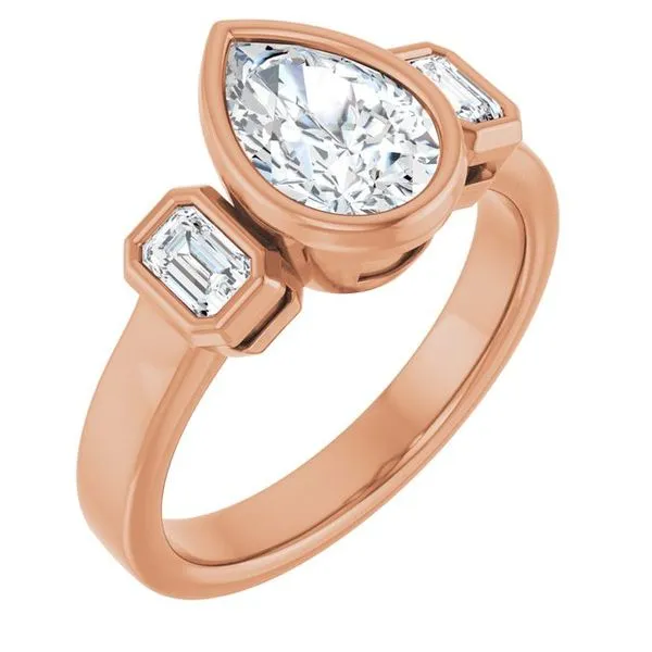 Bezel-Set Three-Stone Engagement Ring Jimmy Smith Jewelers Decatur, AL