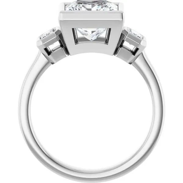 Bezel-Set Three-Stone Engagement Ring Image 2 Futer Bros Jewelers York, PA