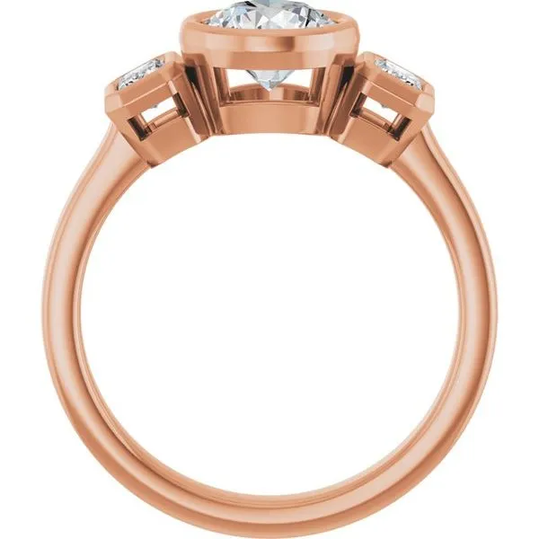 Bezel-Set Three-Stone Engagement Ring Image 2 Mark Jewellers La Crosse, WI