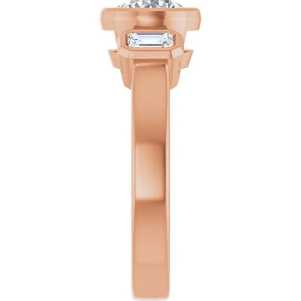 Bezel-Set Three-Stone Engagement Ring Image 4 Don's Jewelry & Design Washington, IA