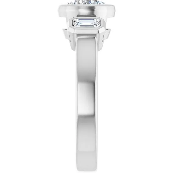 Bezel-Set Three-Stone Engagement Ring Image 4 Paul James Jewelers Angels Camp, CA